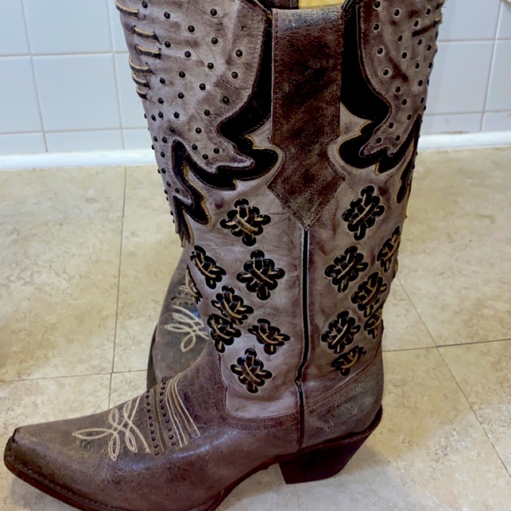 Knee high corral boots